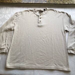 Reel Legends Ivory/Cream 1/4 Button-Up Knitted Shirt Sweater Men’s Size XXL